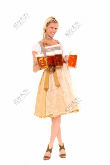 啤酒服务员美女图片