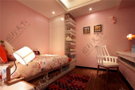 现代简约卧室大床设计图