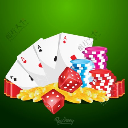 赌场赌博彩色海报