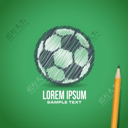 铅笔涂鸦足球背景