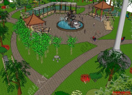 公园场景模型