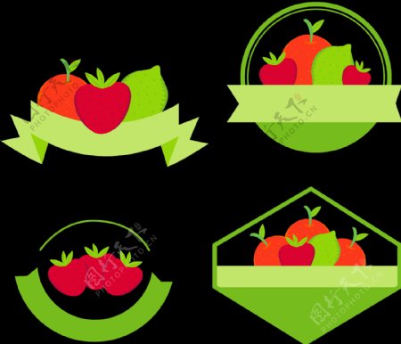 绿色水果标签图标免抠png透明图层素材