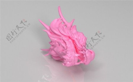 粉色龙头3D打印模型