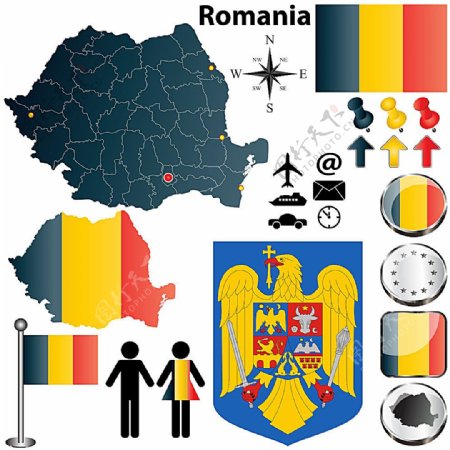 罗马尼亚国旗地图