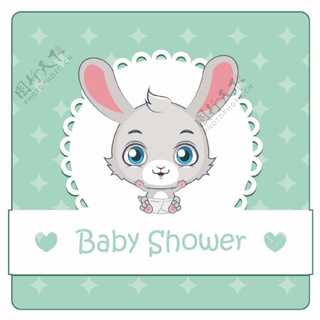 可爱兔宝宝洗澡