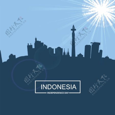 印度尼西亚蓝色背景