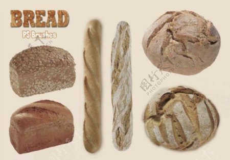 20种烤面包长棍面包Photoshop食物笔刷