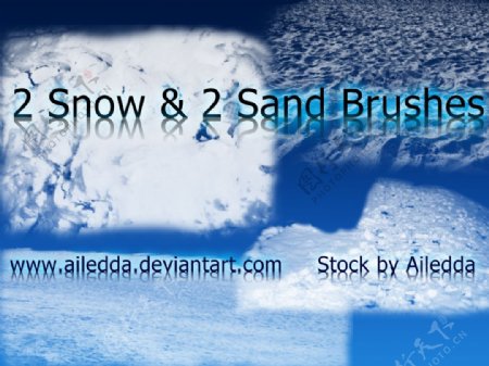 雪地雪面岩石表面纹理photoshop笔刷素材