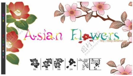 简单的绘画花朵图案photoshop笔刷免费素材下载