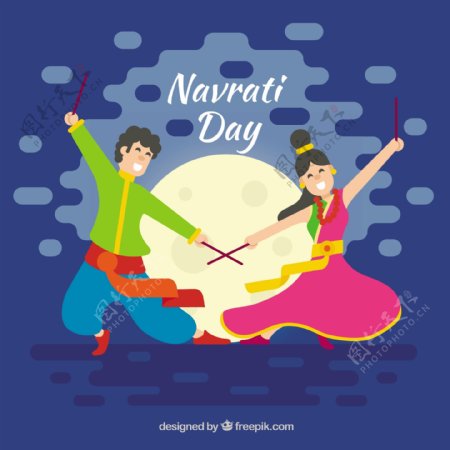 与几个跳舞庆祝Navratri好背景