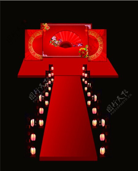 中国风婚礼舞台效果图