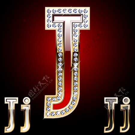 钻石J字母素材