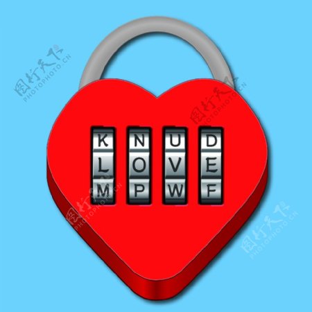 手机app红色心形密码锁图标唉源文件