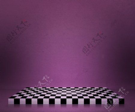 紫色棋盘舞台背景