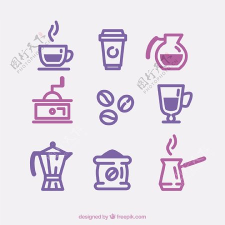 紫色咖啡图标