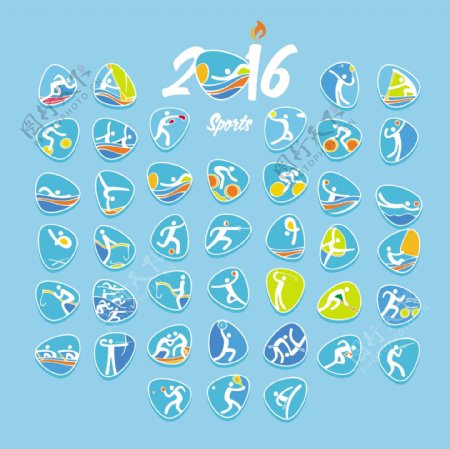 里约奥运运动徽章素材