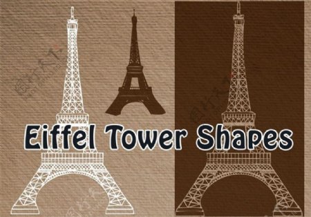 法国埃菲尔铁塔形状photoshop自定义形状素材.csh下载
