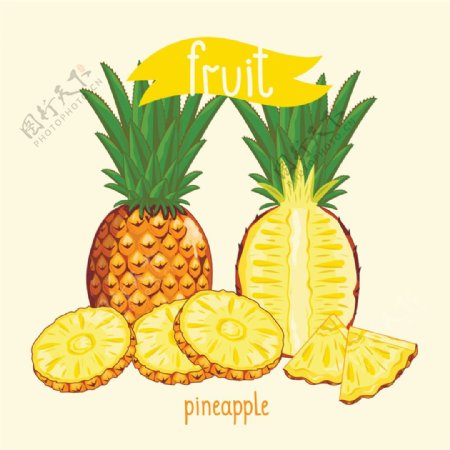 菠萝水果字符设计图片