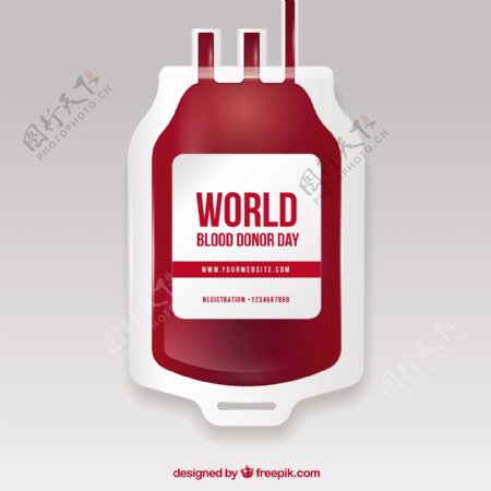 献血日的血袋背景