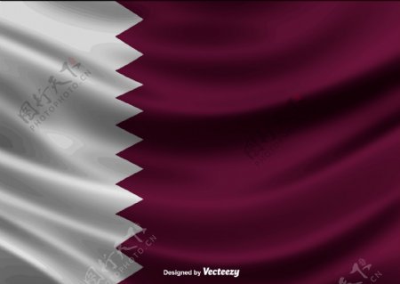 卡塔尔国旗矢量图