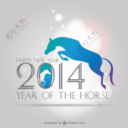中国人的新的一年的背景与一个跳跃的马