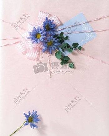 粉色卡纸上面的花