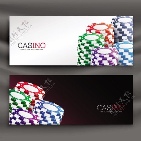 赌场筹码元素装饰卡片背景