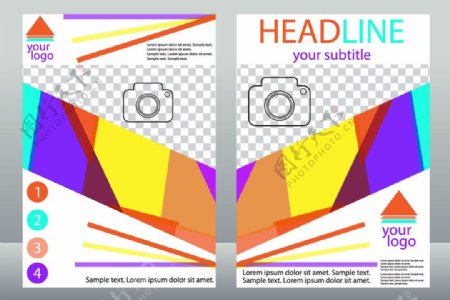 彩色几何图案手册封面设计图片2