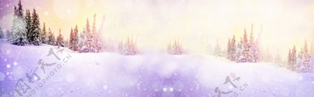 冬季雪景主题全屏背景素材3