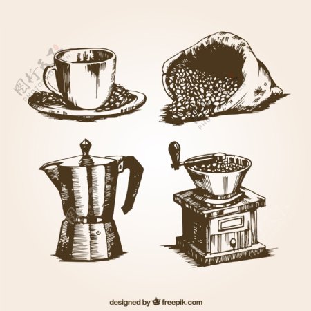 复古咖啡插图
