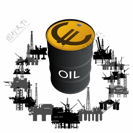 石油工地与石油桶