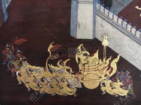 泰国大皇宫里的壁画