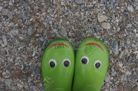 可爱的绿色靴子