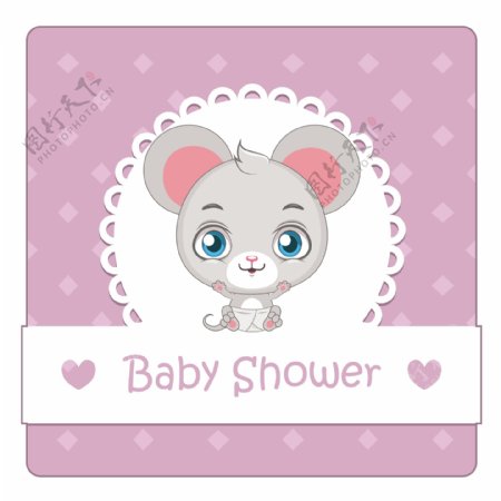 婴儿淋浴背景与鼠标