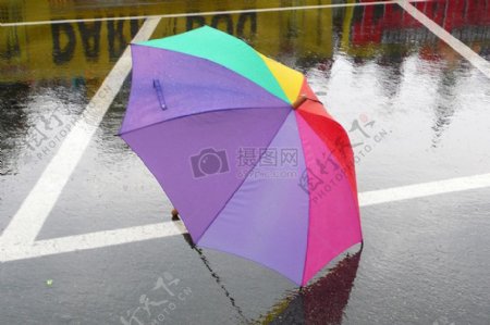 可爱的彩色雨伞