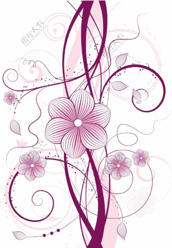 粉红色装饰花卉设计背景