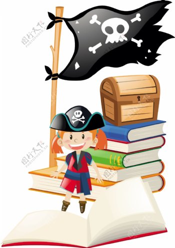 女海盗人物读书设计