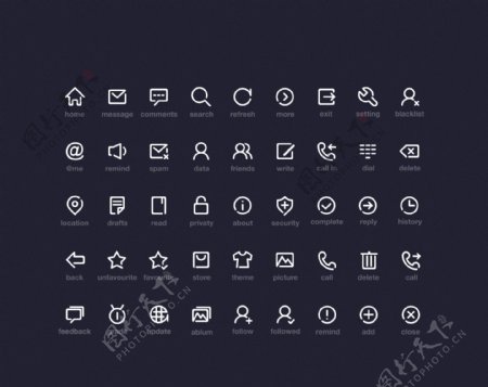 迷你线条矢量icon图标设计
