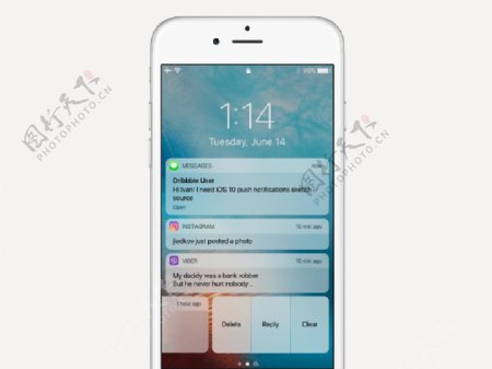 iOS10消息推送界面Sketch素材