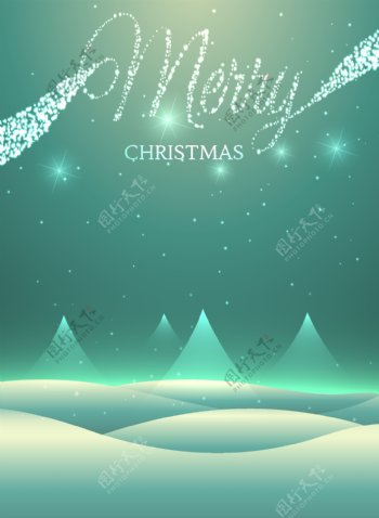 欧式圣诞节字体海报矢量背景素材