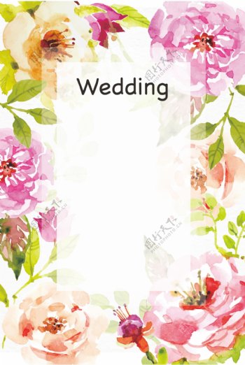婚礼花卉祝福海报背景素材