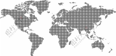 灰色世界地图png元素素材