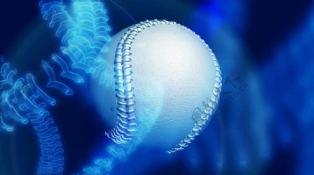 旋转棒球蓝色科技棒球缝线