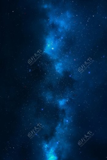 蓝色闪电太空唯美星空背景