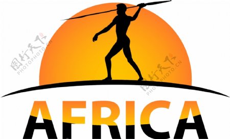 非洲原始人矢量海报