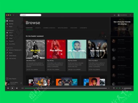Spotify音乐应用桌面sketch