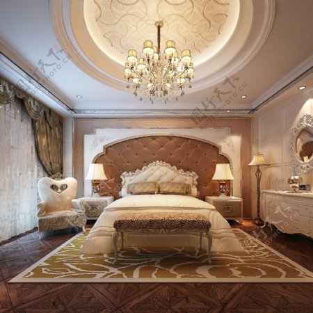 欧式奢华大户型卧室装修效果图