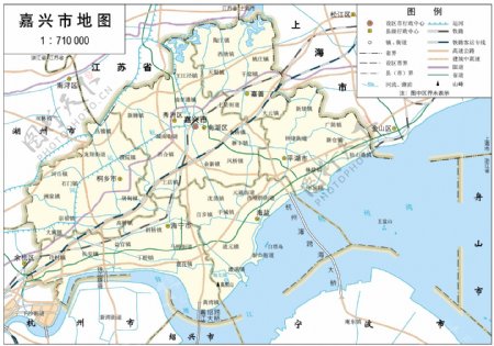 浙江省嘉兴市标准地图32K