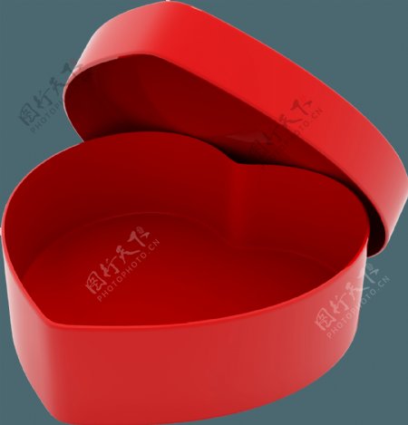 红色心形盒子png元素素材