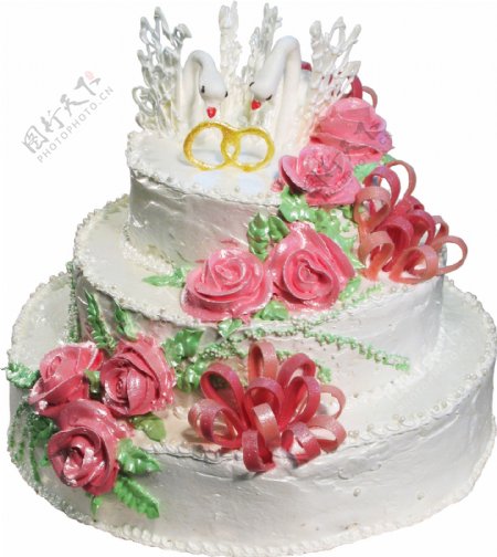 花朵婚礼蛋糕免抠png透明图层素材